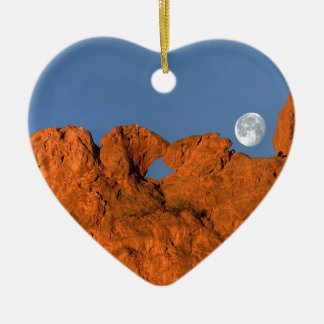 Kissing Camels Rock Formation with Full Moon Ceramic Tree Decoration