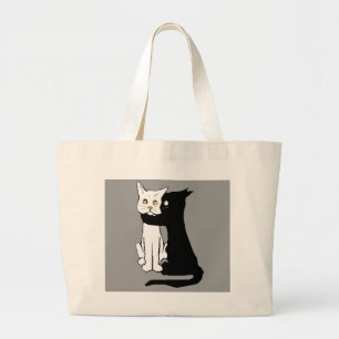 Kissing Cats Large Tote Bag
