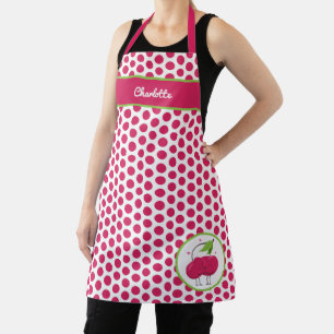Kissing Cherries Polka Dots Apron