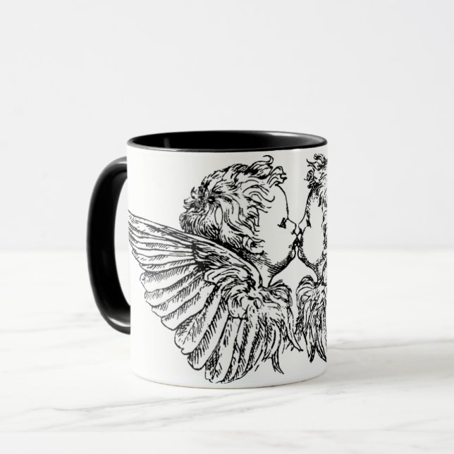 KISSING CHERUBS COFFEE MUG (Front Left)