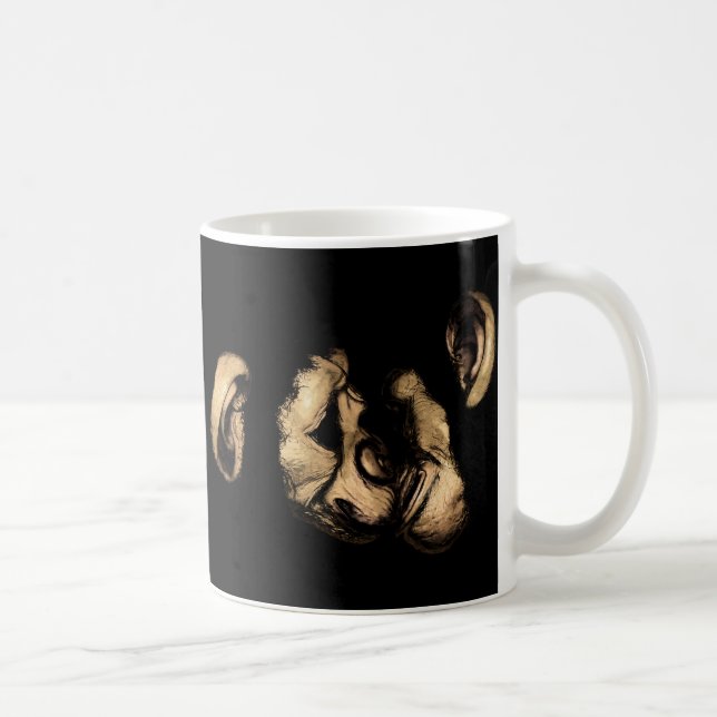 kissing chimpanzees coffee mug (Right)