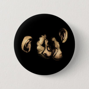kissing chimps 6 cm round badge
