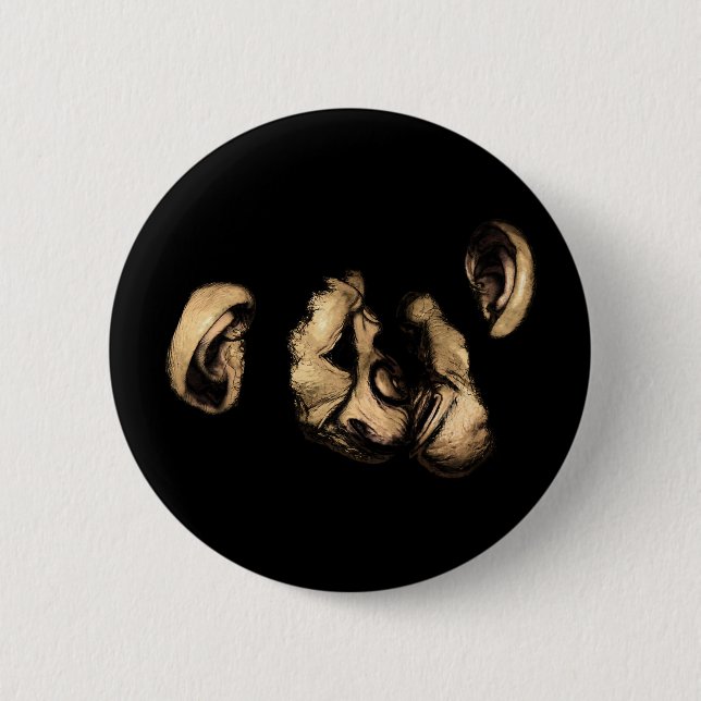 kissing chimps 6 cm round badge (Front)