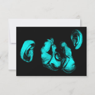 kissing chimps : neon turquoise invitation