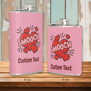Kissing Comic Sound Effect Hip Flask