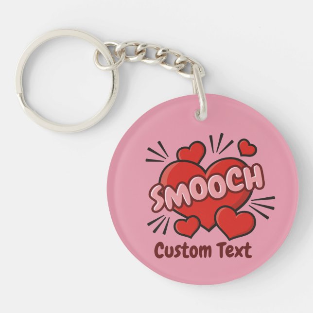Kissing Comic Sound Effect Keychain (Front)