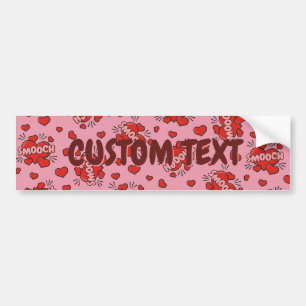 Kissing Comic Sound Effect Pattern Bumper Sticker