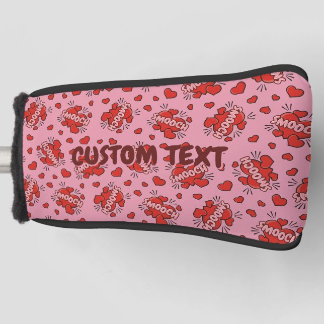 Kissing Comic Sound Effect Pattern Golf Head Cover (Front)