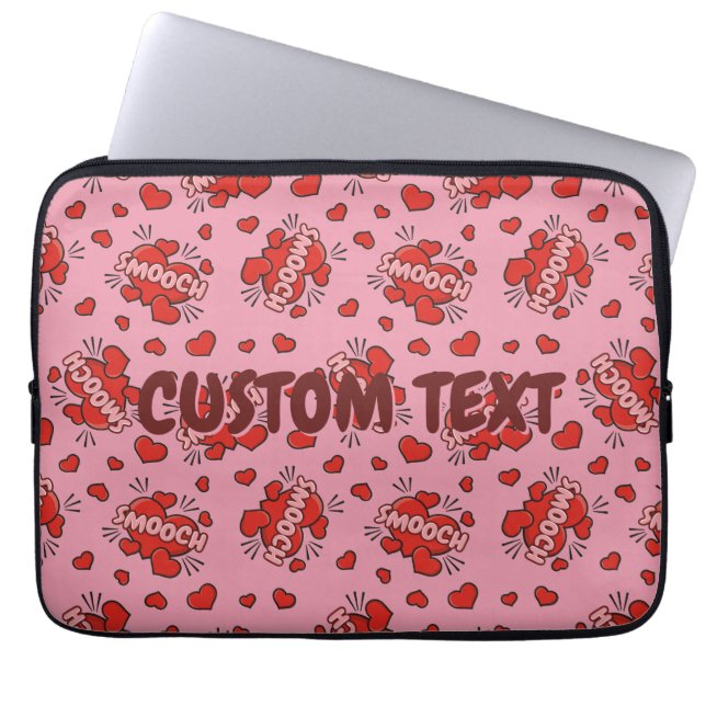 Kissing Comic Sound Effect Pattern Laptop Sleeve (Front)