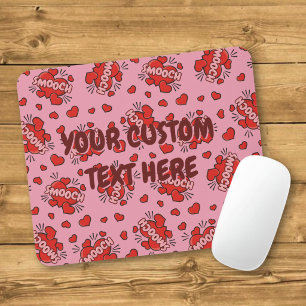 Kissing Comic Sound Effect Pattern Mouse Mat