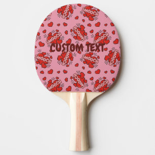 Kissing Comic Sound Effect Pattern Ping Pong Paddle