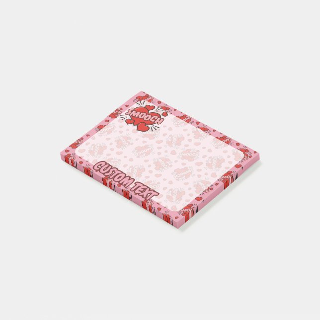 Kissing Comic Sound Effect Pattern Post-it Notes (Angled)