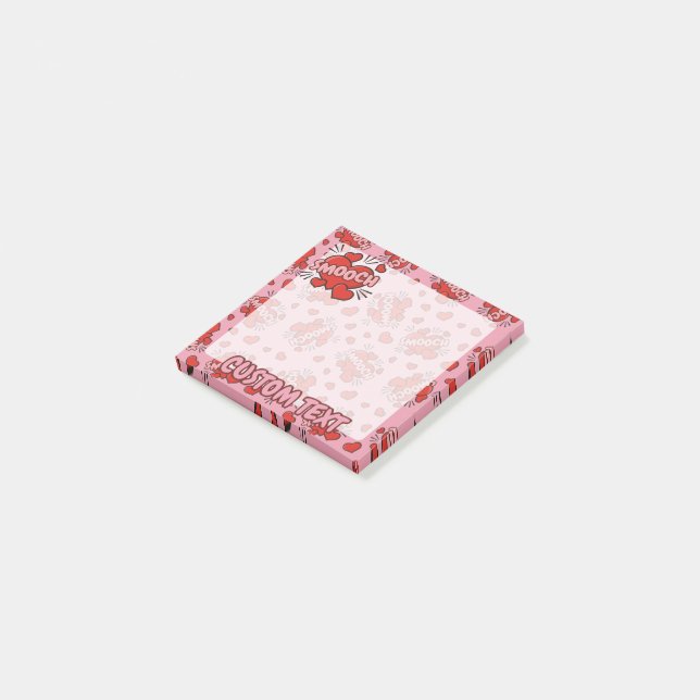 Kissing Comic Sound Effect Pattern Post-it Notes (Angled)