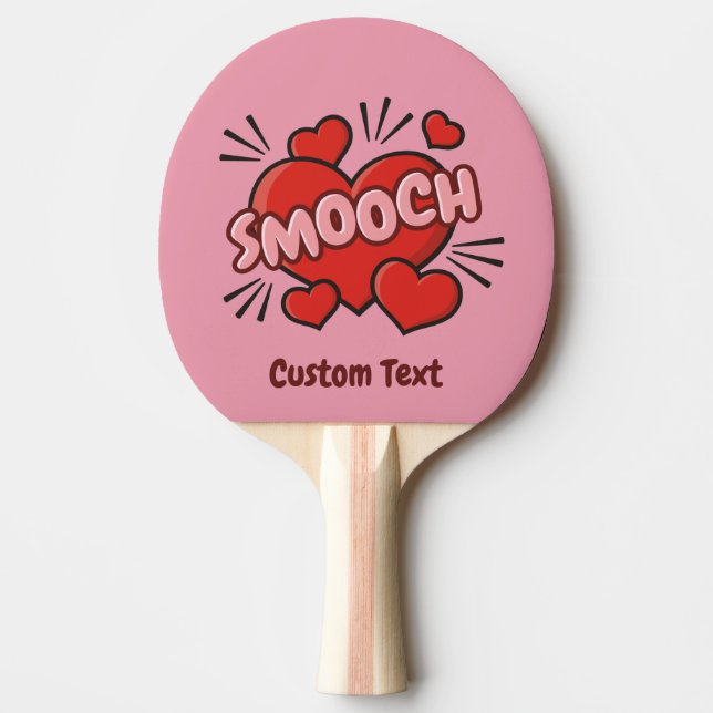 Kissing Comic Sound Effect Ping Pong Paddle (Front)