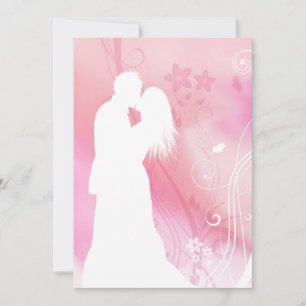 Kissing Couple Elegant White Pink Valentine's day Holiday Card