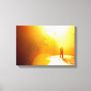 Kissing Couple in the Sunlight Canvas Print