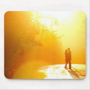 Kissing Couple in the Sunlight Mouse Mat