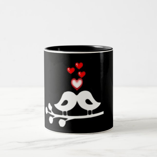 **KISSING COUPLE** **MUG*** FOR BRIDE AND GROOM Two-Tone COFFEE MUG (Center)