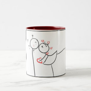 **KISSING COUPLE** **MUG*** Two-Tone COFFEE MUG
