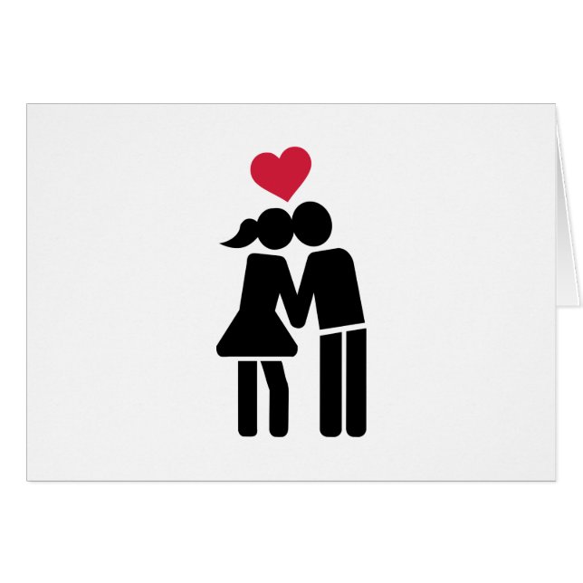 Kissing couple red heart (Front Horizontal)