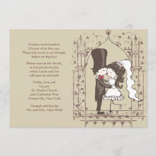 Kissing Couple Rehearsal Dinner Invitation