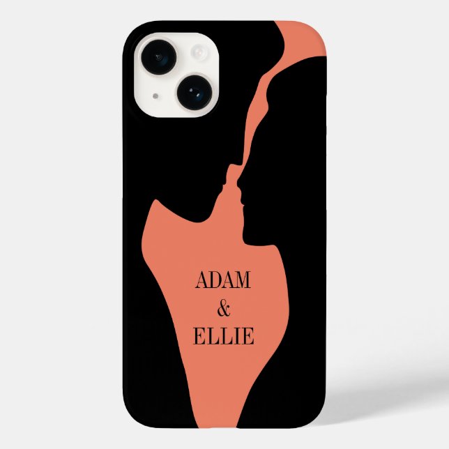Kissing couple silhouette custom colour Case-Mate iPhone case (Back)