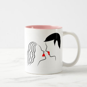 Kissing Couple Two-Tone Coffee Mug