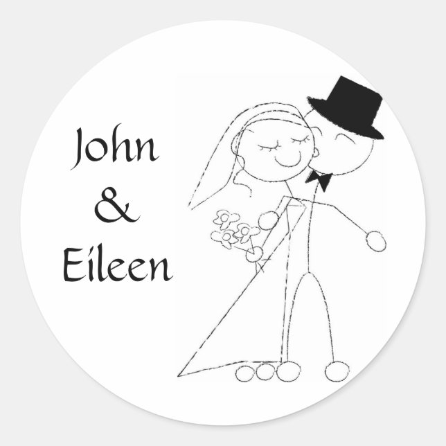 Kissing Couple Wedding Stickers (Front)