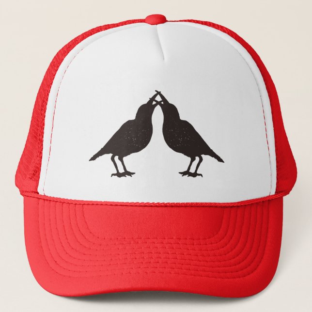 Kissing Crows  Trucker Hat (Front)