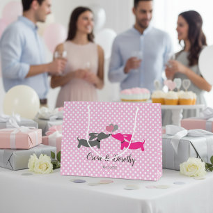Kissing Dachshund Wedding Gift Bag Personalised