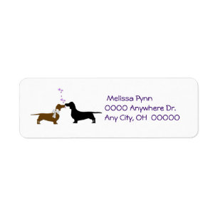 Kissing Dachshunds Return Address Label