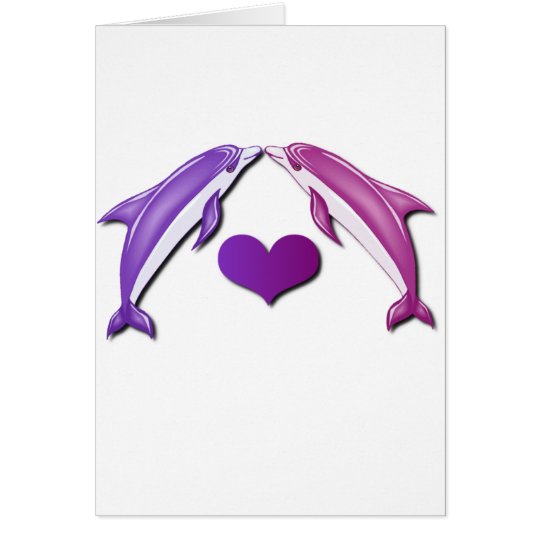Kissing Dolphins Greeting Card