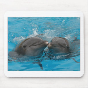 Kissing Dolphins Mouse Mat