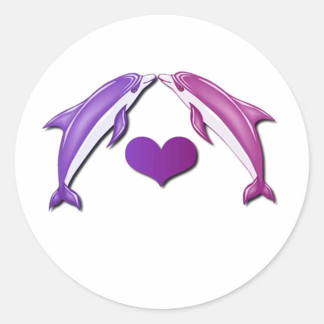 Kissing Dolphins Sticker (Front)