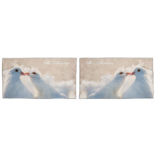 Kissing Doves customisable Pillowcase