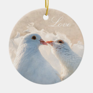 Kissing Doves - Love Ceramic Tree Decoration