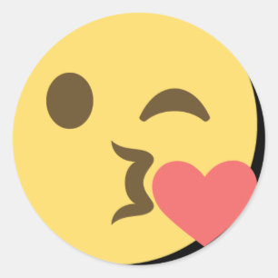 Kissing Emoji Classic Round Sticker