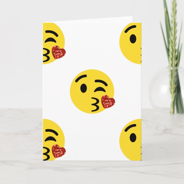 kissing emoji holiday card (Front)