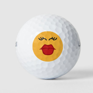 Kissing Emoticon golf balls