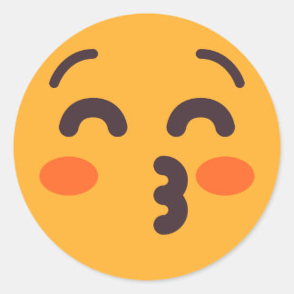 Kissing Face Closed Eyes Cute Custom Colours Emoji Classic Round Sticker