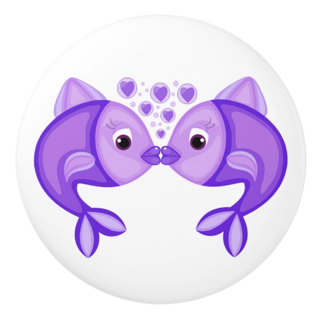 KISSING FISH CERAMIC KNOB (Front)