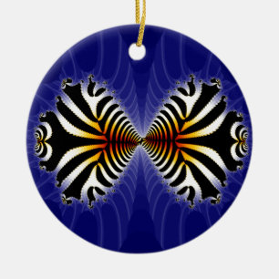 Kissing Fish Fractal Zebra Fish Ceramic Tree Decoration