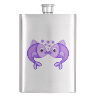 KISSING FISH HIP FLASK