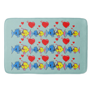Kissing Fish in Love Bath Mat