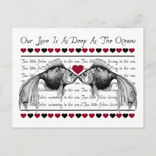 Kissing Fish Valentine's Day Holiday Postcard