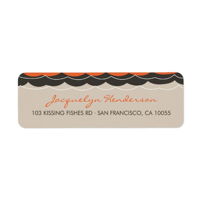 Kissing Fishes Corals Beach Whimsical Cute Wedding (Front)