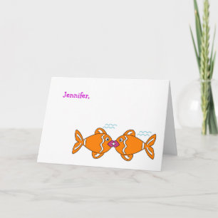 Kissing fishes Valentine Love Card