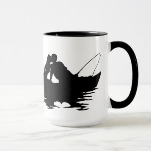 Kissing Fishing Couple Silhouette Mug  Customise!