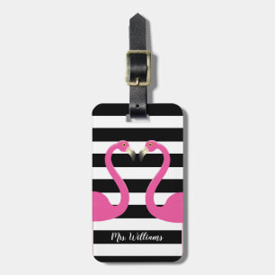 Kissing Flamingos Mrs. Luggage Tag