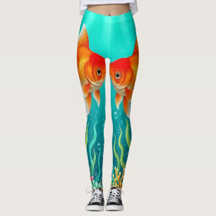 Kissing Goldfish fantasy Leggings